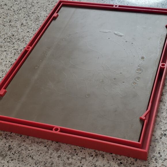 VTG Snoopy Woodstock Kissing Rainbow Cloud Mirror Red Framed Peanuts 1958 1965 - Picture 11 of 15